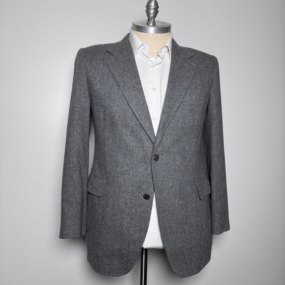 Kuppenheimer Blazer Mens 42R Grey Solid Wool 2-Button Notch Lapel Sport Coat